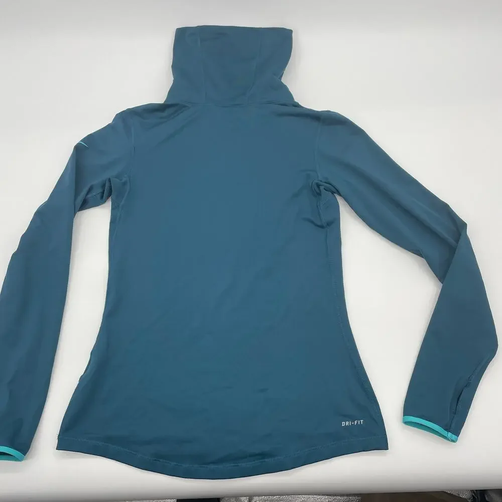 NIKE Pro Hyperwarm Infinity Training Top Womens Size M Shirt Dark Teal 620415